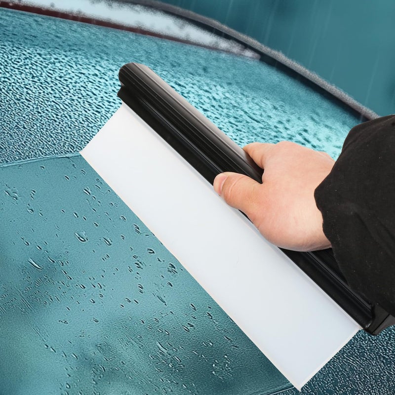 GLOHOO Car Squeegee 12 Inch Flexible T-Bar Water Blade, Car Drying Water Silicone Squeegee for Car, Windshield, Glass, Window, Mirror, Bathroom (Black) - Image 1